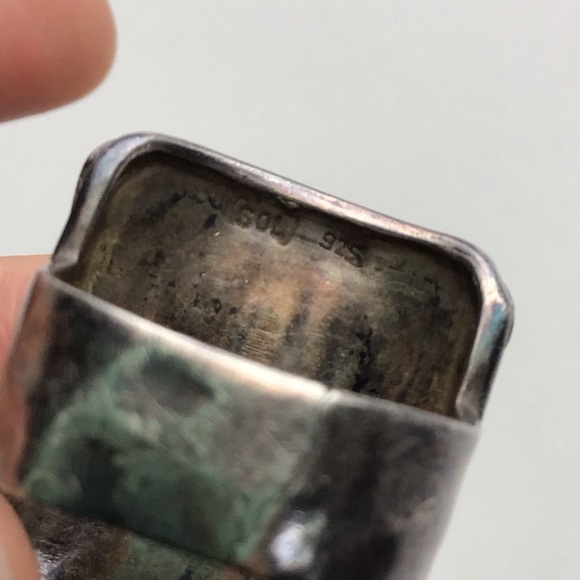 Mid Century Sterling Silver Square Grid ring - Picture 10 of 14